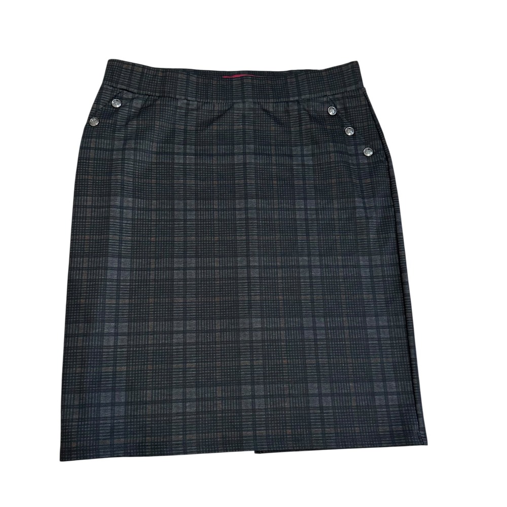 LOVESCARLETT‎ Gray Plaid Knee Length Skirt Women's XL Academia Work Office